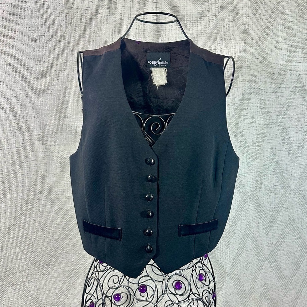 Vintage Positive Attitude black vest size 12P